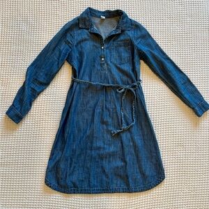 Old Navy Belted Maternity Denim Chambray Long-Sleeve Shirtdress: Small